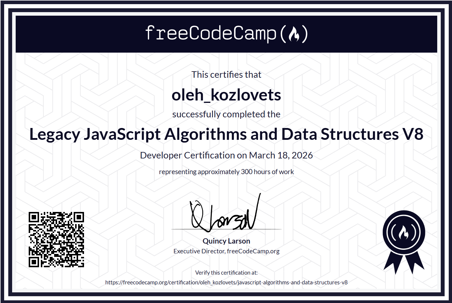 JavaScript Algorithms Certificate